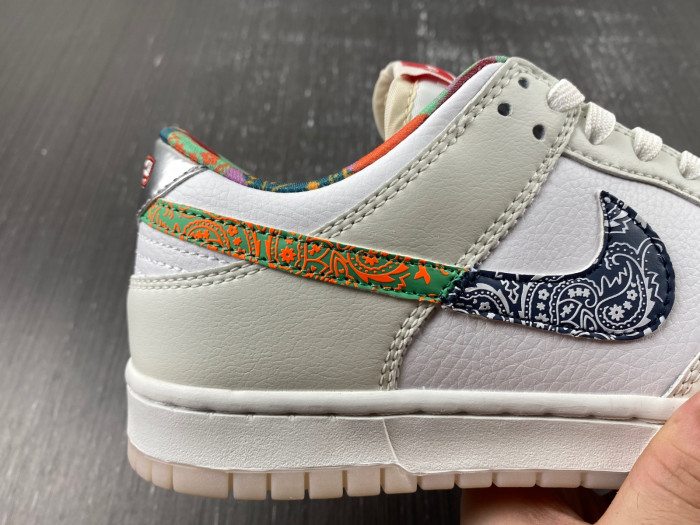 nike dunk low white multi-color paisley fn8913-141