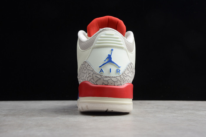 air jordan 3 retro "charity game" sail red mens 136064-140